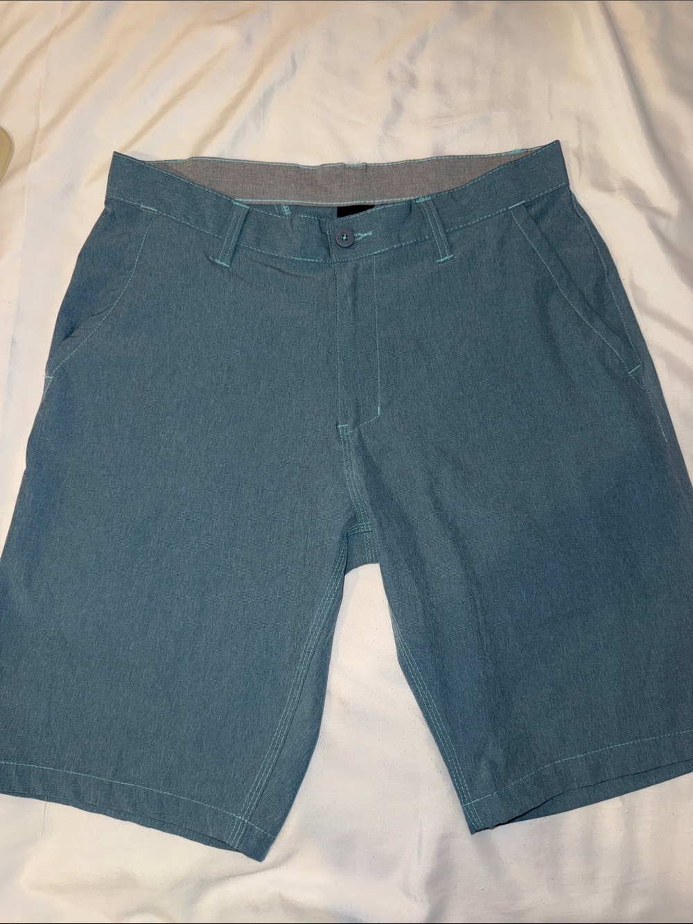burnside Teal Blue Flat-Front Men's Shorts